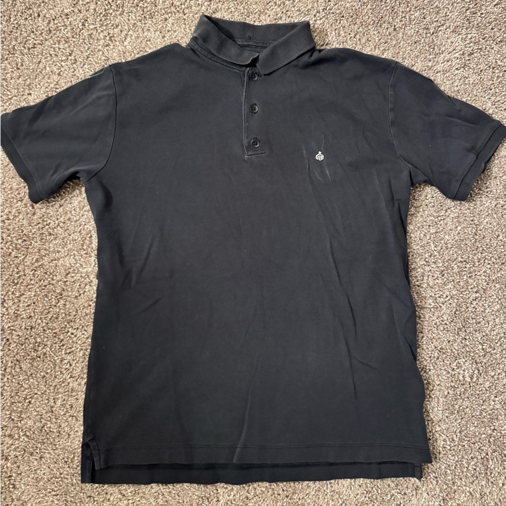 Rag and Bone Polo Shirt Mens Size Small Black Short Sleeve